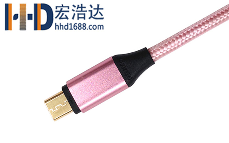 宏浩達數(shù)據(jù)線廠家鍍金安卓數(shù)據(jù)線，鋁合金編織閃充micro USB快充數(shù)據(jù)線工廠專業(yè)定制