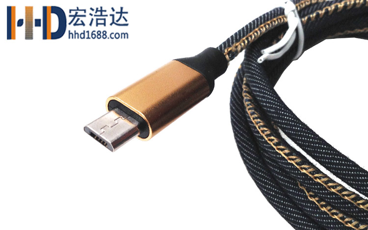 宏浩達(dá)廠家直銷(xiāo)安卓數(shù)據(jù)線micro USB牛仔布充電數(shù)據(jù)線廠家專(zhuān)業(yè)定制