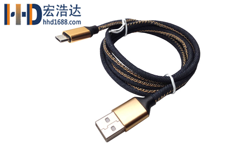 宏浩達(dá)廠家直銷(xiāo)安卓數(shù)據(jù)線micro USB牛仔布充電數(shù)據(jù)線廠家專(zhuān)業(yè)定制
