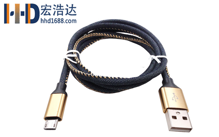 宏浩達(dá)廠家直銷(xiāo)安卓數(shù)據(jù)線micro USB牛仔布充電數(shù)據(jù)線廠家專(zhuān)業(yè)定制